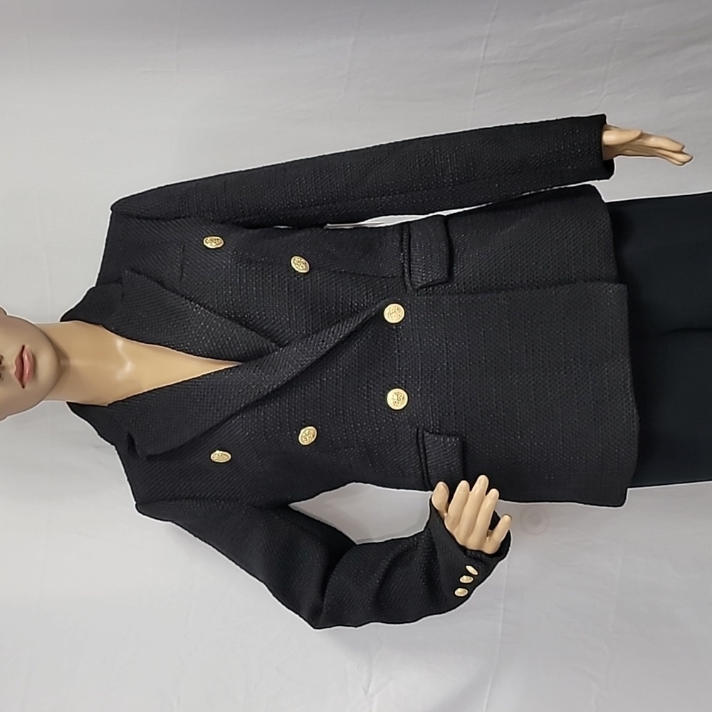 Ellen Tracy Black Double Breasted Boucle Blazer - Picture 9 of 13